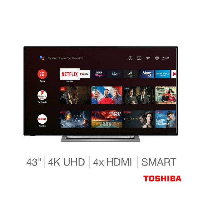 Refurbished Toshiba 43" 4K Ultra HD with HDR LED Smart TV