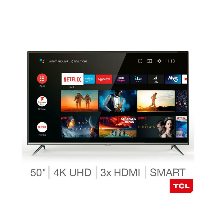 Refurbished TCL 50" 4K Ultra HD with HDR10 LED Freeview Play Smart TV without Stand