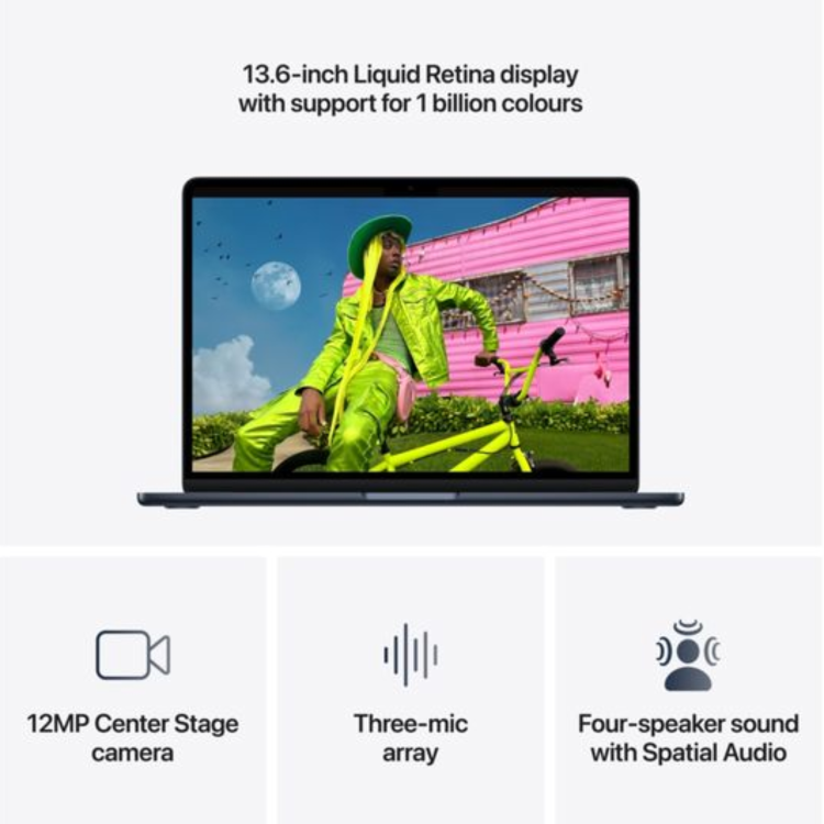 Refurbished Apple MacBook Air 13 Inch M5 16GB RAM 512GB SSD 2026 - Midnight