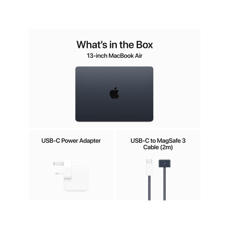 Apple MacBook Air 13.6 Inch M3 8GB RAM 512GB SSD 2025 - Midnight