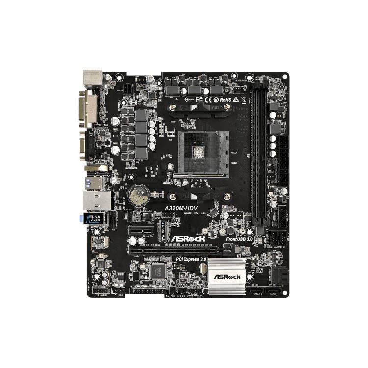 Asrock A320M-HDV AMD A320 AM4 Micro ATX 2 DDR4 VGA DVI HDMI M.2 RAID