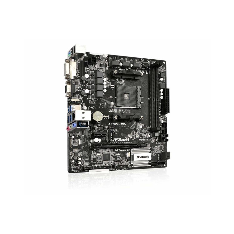 Asrock A320M-HDV AMD A320 AM4 Micro ATX 2 DDR4 VGA DVI HDMI M.2 RAID