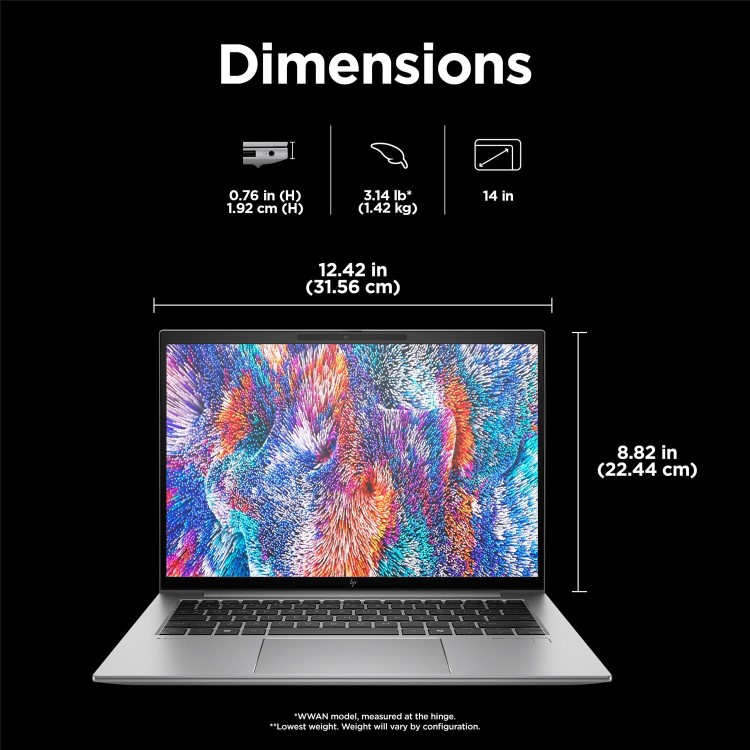 HP ZBook Firefly 14 G11 Intel Core Ultra 7 32GB RAM 1TB SSD 14 Inch Windows 11 Pro Laptop