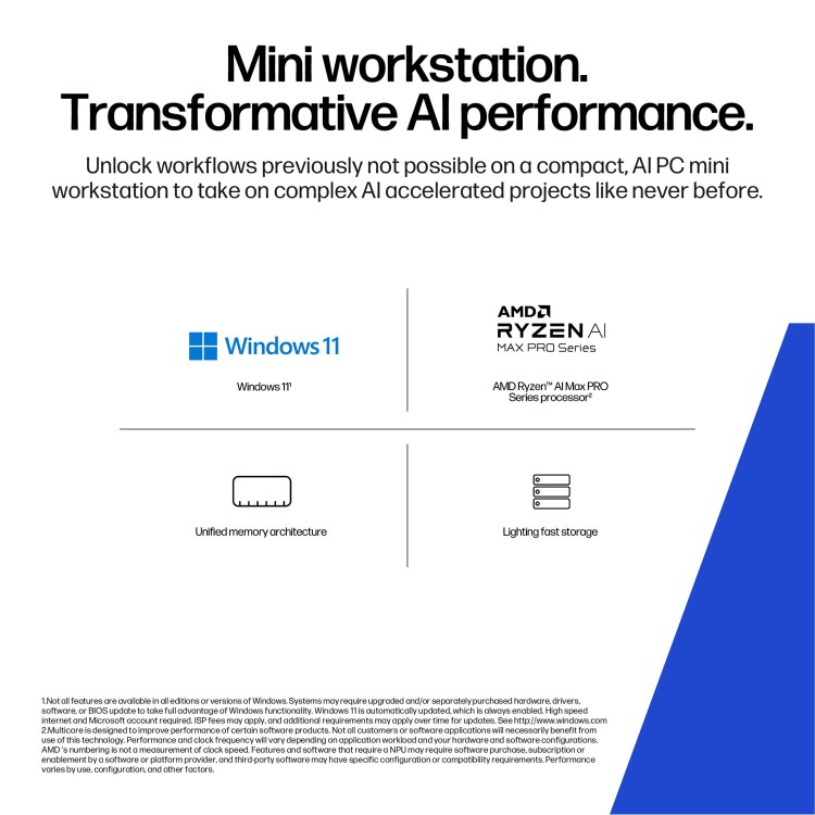 HP Z2 G1a AI AMD Ryzen AI Max+ PRO 395 64GB RAM 2TB SSD Windows 11 Pro Workstation PC