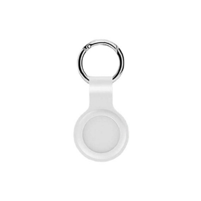 Silicone Keyring Case for AirTag White