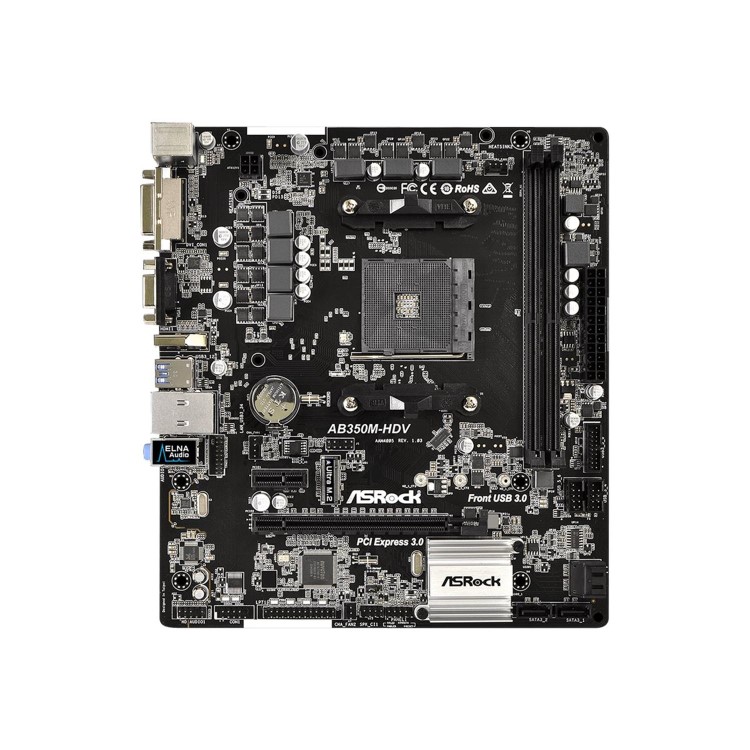 Asrock AB350M-HDV AMD B350 AM4 Micro ATX 2 DDR4 VGA DVI HDMI RAID