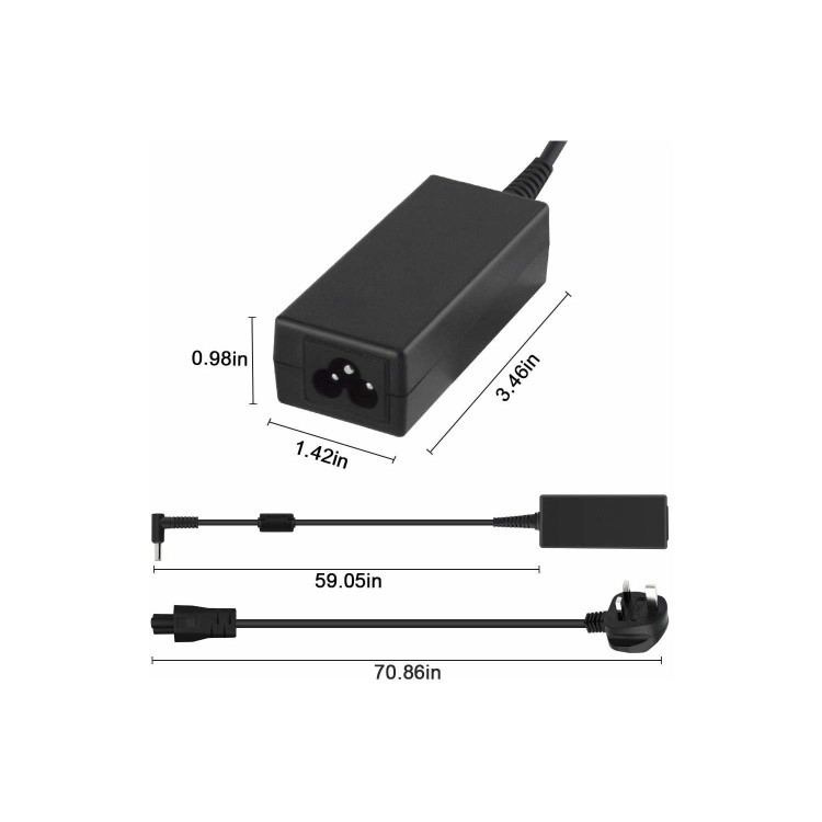 AcBel AC Power Adapter 19.5V 2.31A 45W includes power cable