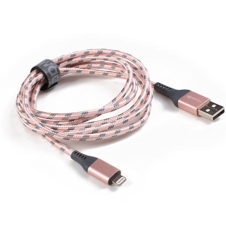 BoomPods Retro Armour Cable - Mfi Certified - 1.5M - Rose Gold 