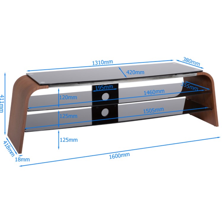 Alphason ADSP1600-WAL Spectrum TV Stand for up to 70" TVs - Walnut