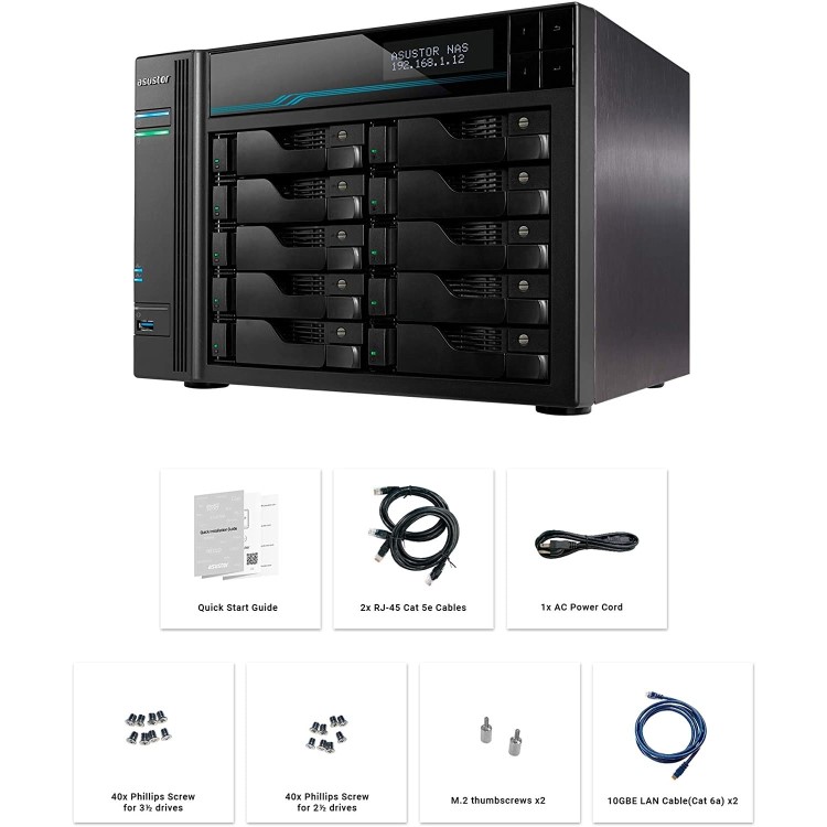 Asustor Lockerstor 10 - 10 Bay 8GB Diskless Desktop NAS