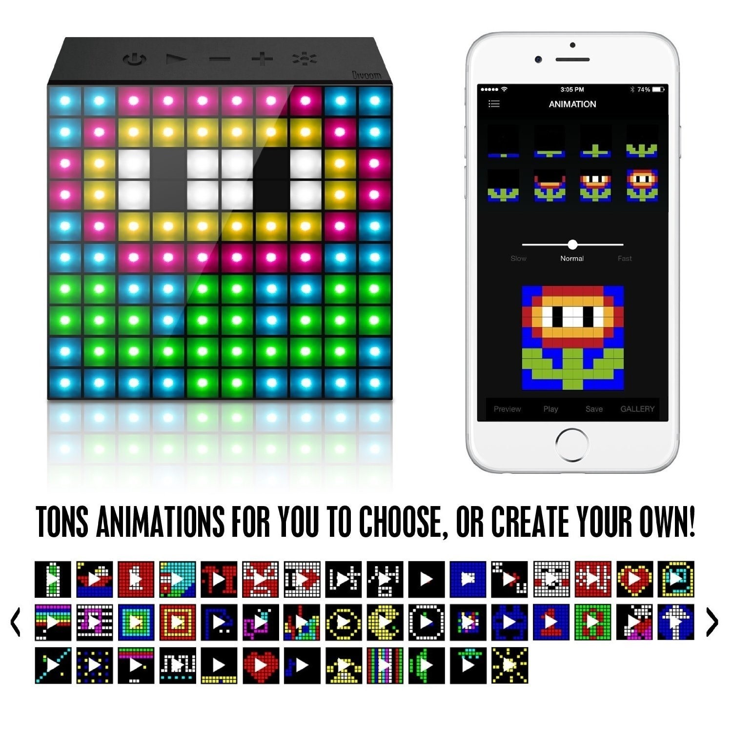 Divoom AuraBox LED Pixel Art Bluetooth Speaker Laptops Direct