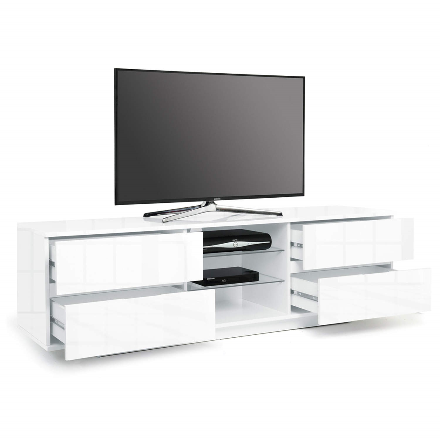Mda Designs Avitus Tv Cabinet In White High Gloss Up To 65 Inch Laptops Direct
