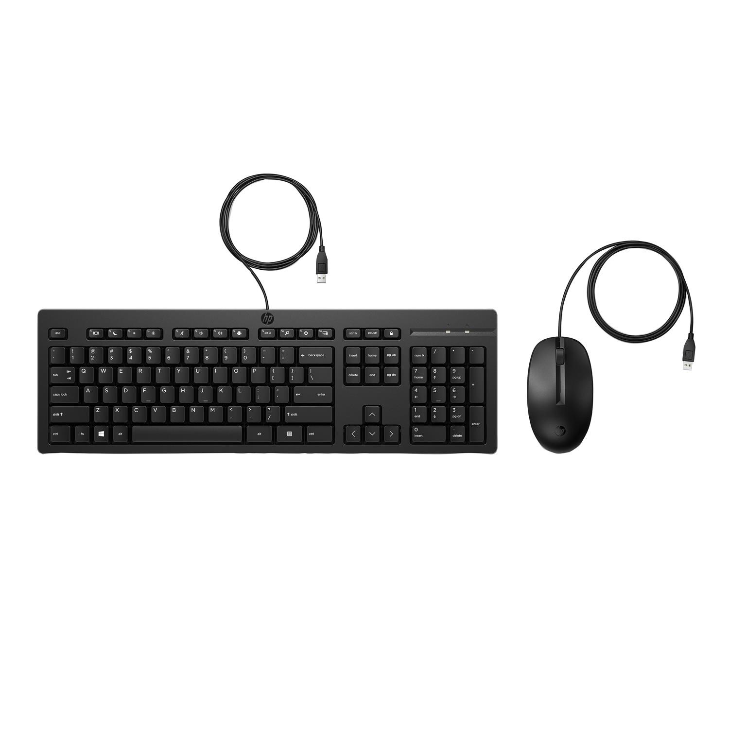 HP225 Wired Mouse And Keyboard Combo Black, Laptops Direct - AX2Y7AA