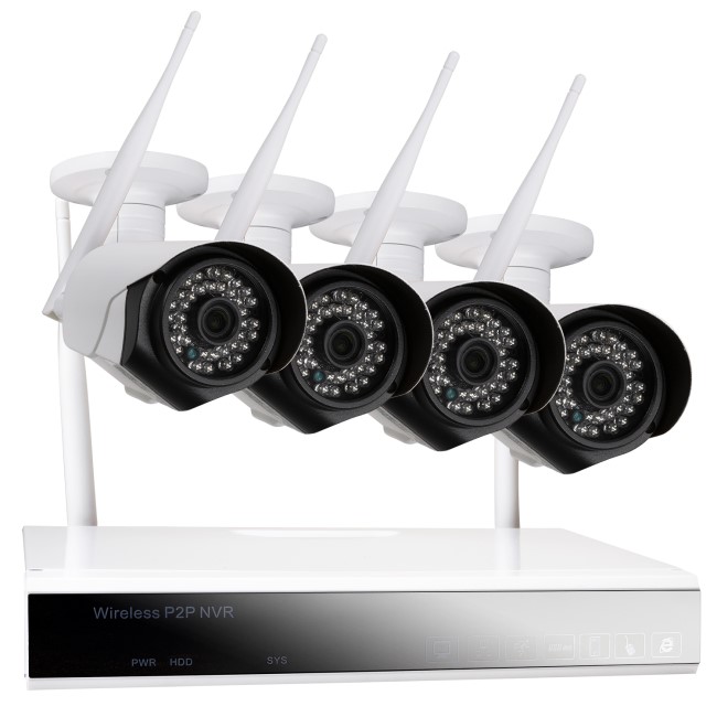electriQ 4 Camera 1080p HD NVR CCTV System - No HDD