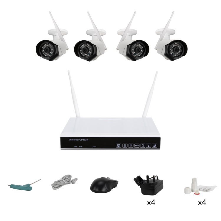 electriQ 4 Camera 1080p HD NVR CCTV System with 1TB HDD