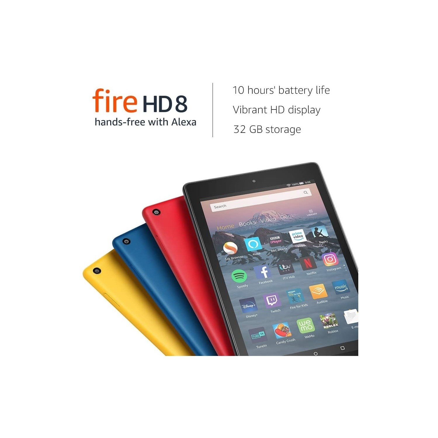 Amazon Fire HD 8 Alexa 8 Inch 32GB Tablet - Yellow - Laptops Direct