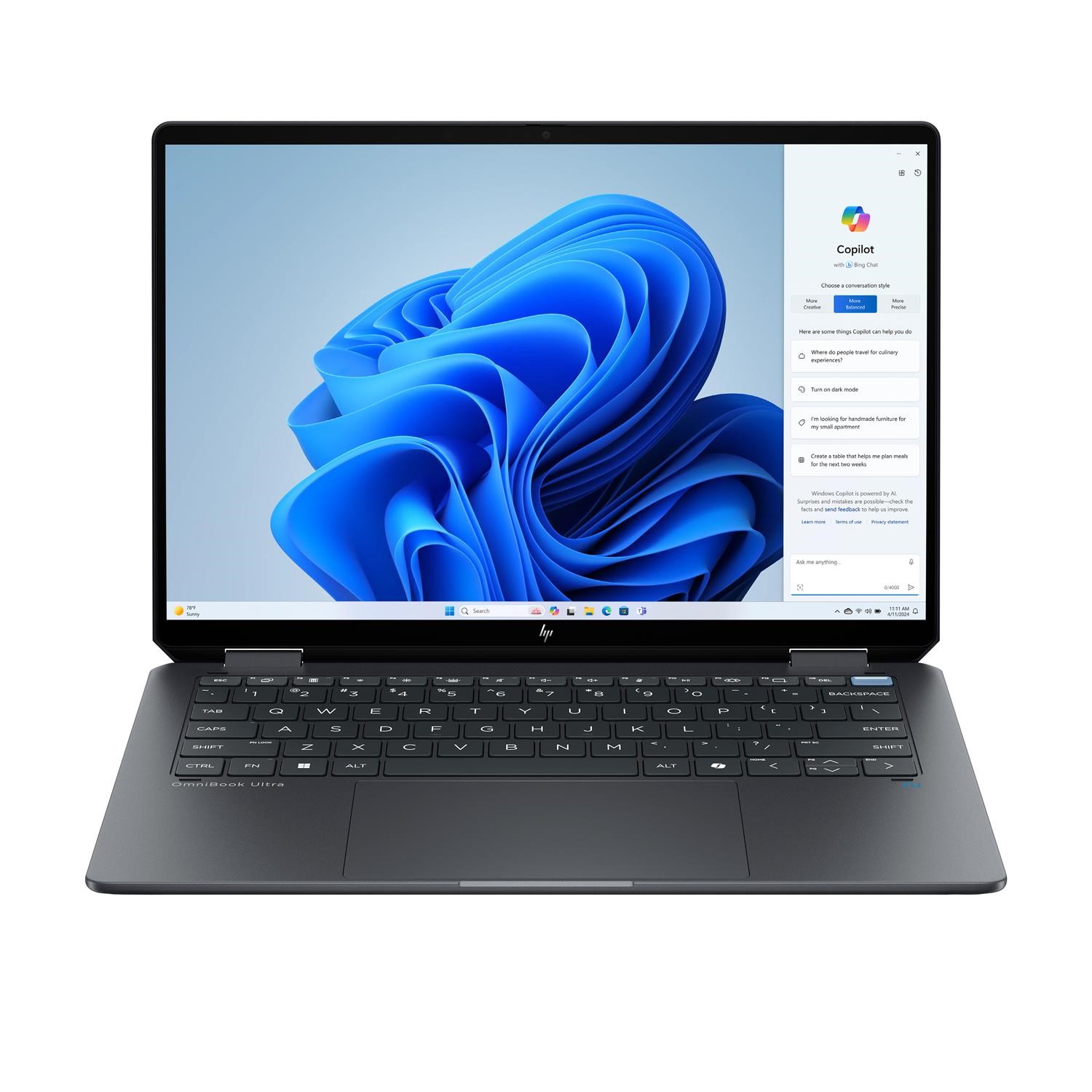 HP OmniBook Ultra Flip 14 fh0006na Copilot+ PC Intel Core Ultra 7 RAM 1TB SSD 14 Inch Windows 11 Touchscreen Laptop