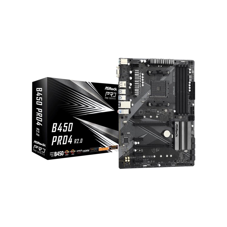 ASRock B450 Pro4 R2.0 AMD B450 AM4 DDR4 ATX Motherboard