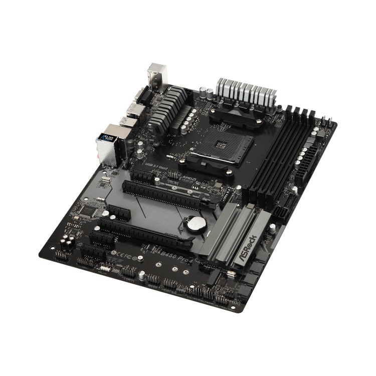 ASRock B450 Pro4 AMD Socket AM4 ATX VGA/HDMI/DisplayPort DDR4 USB C 3.1 Motherboard