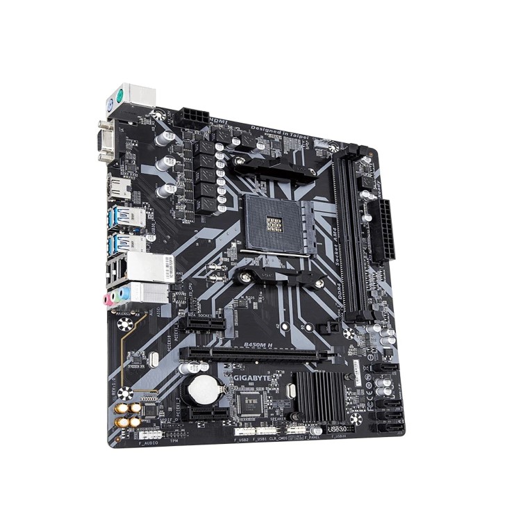 Gigabyte B450M H AMD Socket AM4 Micro ATX DDR4 VGA/HDMI M.2 USB 3.1 Motherboard