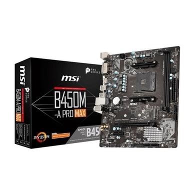 MSI B450M-A PRO MAX AMD Socket AM4 DDR4 HDMI/DVI-D Micro ATX M.2 USB 3.2 Motherboard