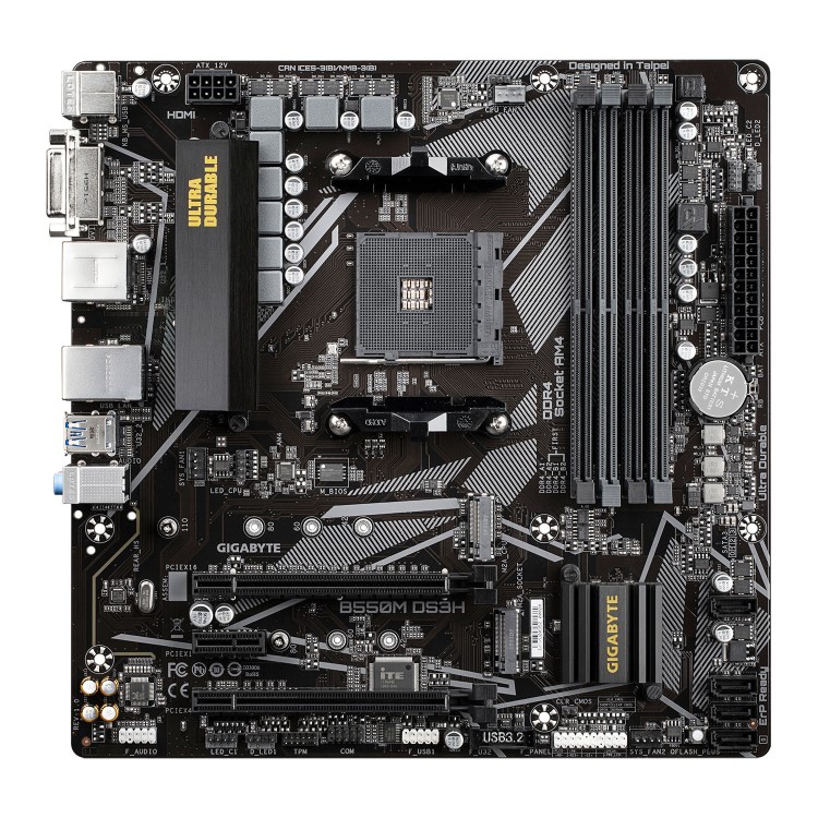 GIGABYTE B550M DS3H AMD B550 AM4 DDR4 Micro ATX Motherboard