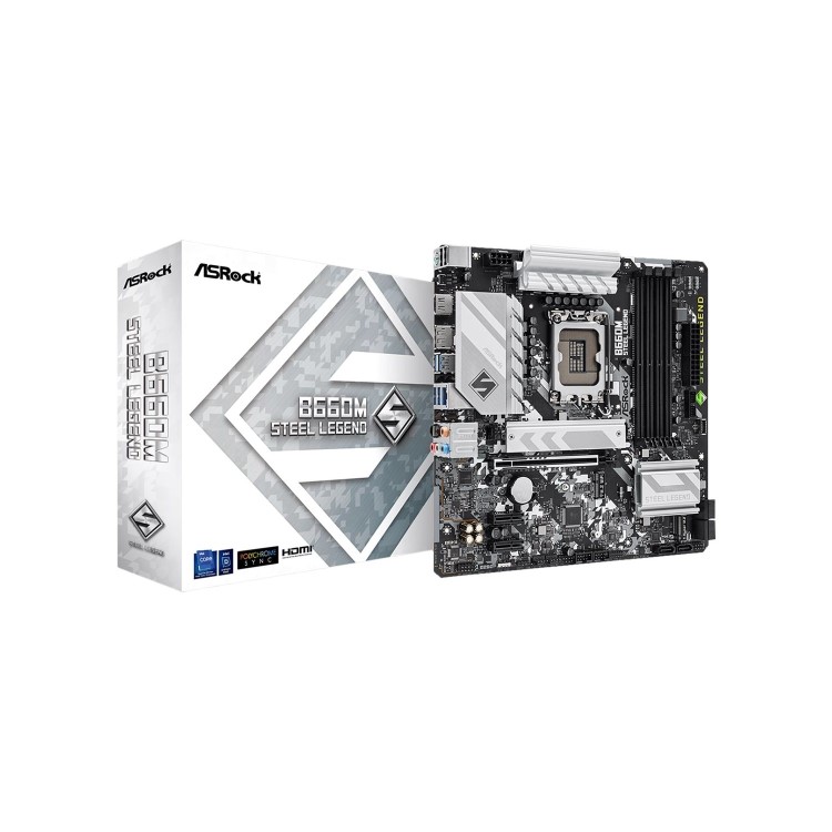 ASRock B660M Stell Legend Intel B660 LGA 1700 DDR4 Micro ATX Motherboard
