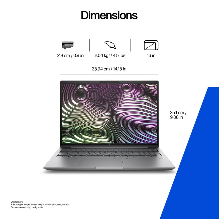 ZBook X G1i 16 inch Mobile Workstation PC  - Data Science, 16", Windows 11 Pro, Intel Core™ Ultra 7, 32GB RAM, 1TB SSD, WUXGA