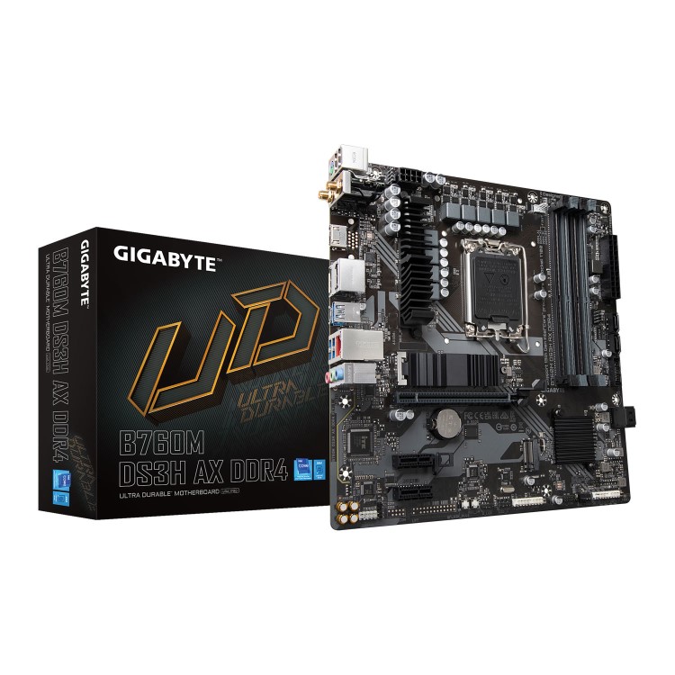 Gigabyte B760 DS3H AX Intel B760 LG 1700 DDR4 Micro ATX Motherboard
