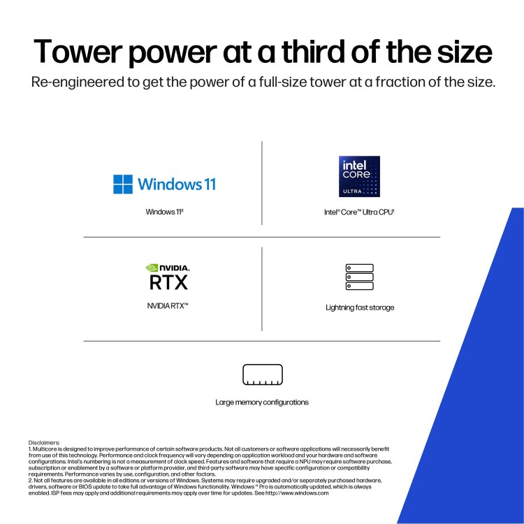 Z2 SFF G1i Workstation Desktop PC, Windows 11 Pro, Intel Core™ Ultra 7, 32GB RAM, 1TB SSD, NVIDIA RTX™ A400