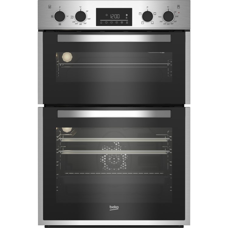 Refurbished Beko BBDF26300X 60cm Double Built In Electric Oven Stainless Steel