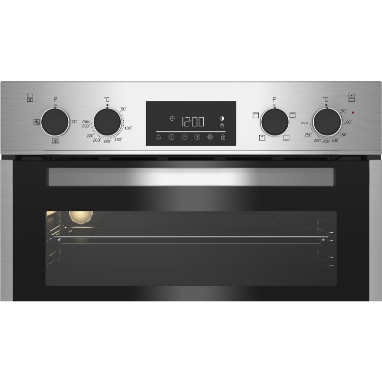 Refurbished Beko BBDF26300X 60cm Double Built In Electric Oven Stainless Steel