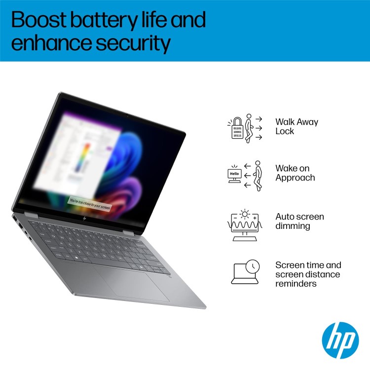 HP OmniBook X FlipNGAI 14-fk0004na Copilot+ PC AMD Ryzen AI 5 16GB RAM 512GB SSD 14 Inch Windows 11 Touchscreen Laptop