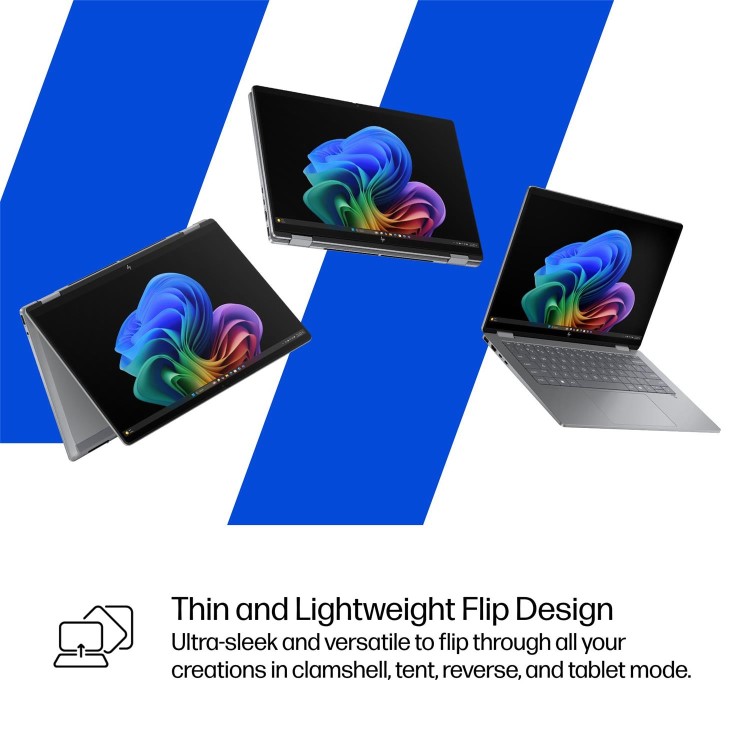 HP OmniBook X FlipNGAI 14-fk0004na Copilot+ PC AMD Ryzen AI 5 16GB RAM 512GB SSD 14 Inch Windows 11 Touchscreen Laptop