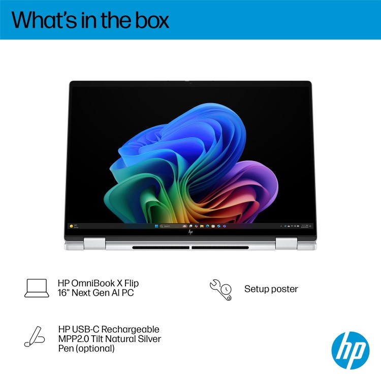 HP OmniBook Intel Core Ultra 5 16GB RAM 512GB SSD 16 Inch Touchscreen Convertible Windows 11 Laptop