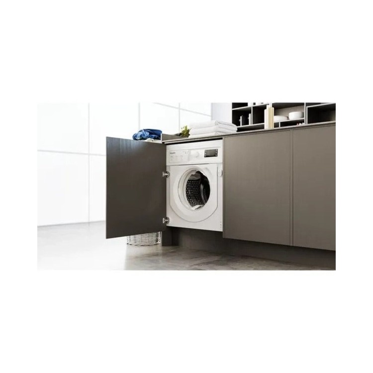Refurbished Hotpoint Anti-stain BIWMHG81485UKN Integrated 8KG 1400 Spin Washing Machine White