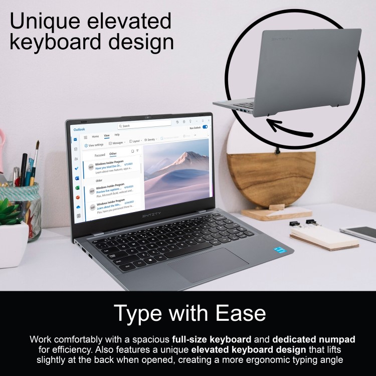 Entity Book 14 Intel Celeron 4GB RAM 128GB eMMC 14 Inch Windows 11 Laptop