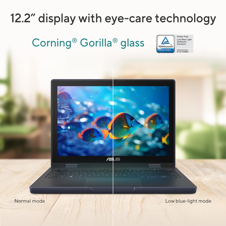 ASUS BR12F Flip Intel N-Series 8GB RAM 128GB SSD 12.2 Inch Windows 11 Pro Touchscreen Convertible Laptop