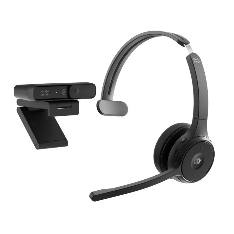 Cisco Headset 722 On-Ear Bluetooth Headset with Desk Camera 1080p Cisco Webex Certified
