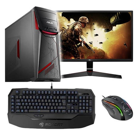 asus g11cd core i5 6400 8gb 1tb gtx 970 windows 10 gaming pc with lg