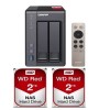 QNAP TS-251 2Bay NAS + 2 x 2TB Western Digital Red Drives
