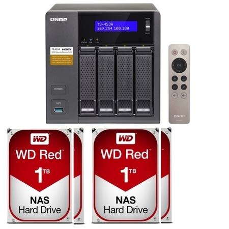 QNAP TS-453A 4Bay NAS with 4 x 1TB Western Digital Red Drives