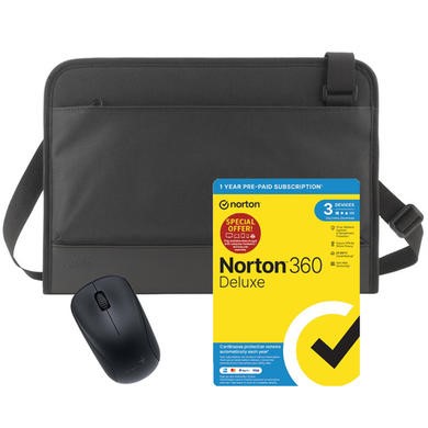 Norton 360 Deluxe with Genius NX-7000 Wireless Mouse and Belkin 14 Inch Laptop Sleeve