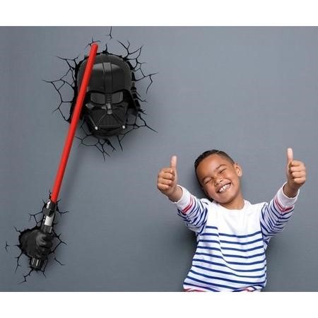 3D Darth Vader Deco Wall lights Helmet and Light Saber