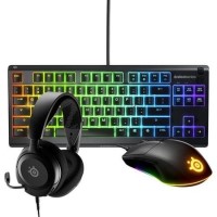 Bundle of SteelSeries Arctis Nova 1 Wired Gaming Headset with Apex 3 RGB Gaming Keyboard and Rival 3 RBG Gaming Mouse