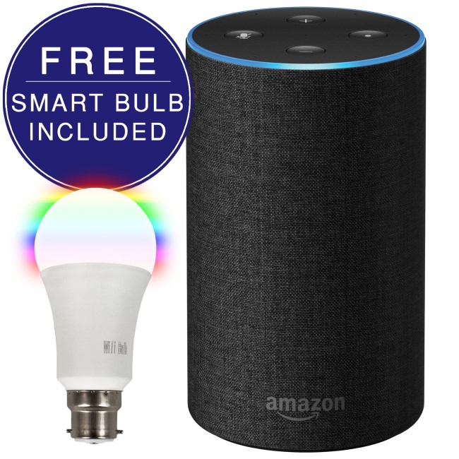 Amazon Echo 2nd Gen Smart Hub Charcoal with FREE B22 Smart Bulb