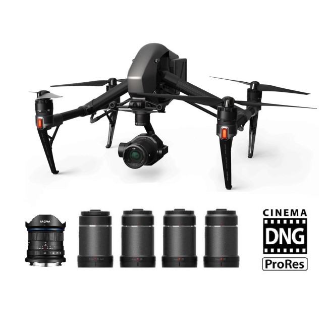 DJI Inspire 2 Professional Cinema Pack with RAW ProRes Zenmuse X7 and 5 Lenses - 