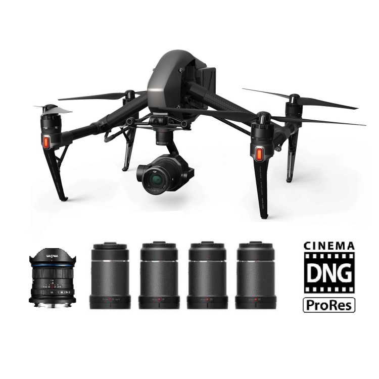 DJI Inspire 2 Professional Cinema Pack with RAW ProRes Zenmuse X7 and 5 Lenses -