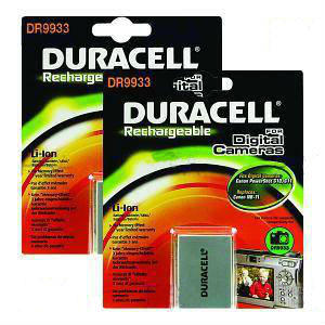Camera Battery Duracell DR9933 Twin Pack 7.4v 1000mAh