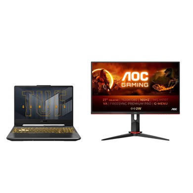 ASUS TUF Gaming F15 15.6 " Windows 11 Home Gaming Laptop with AOC 27G2SAE/BK 27" FHD Gaming Monitor 